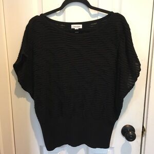 Calvin Klein Ripple Mesh Knit Top